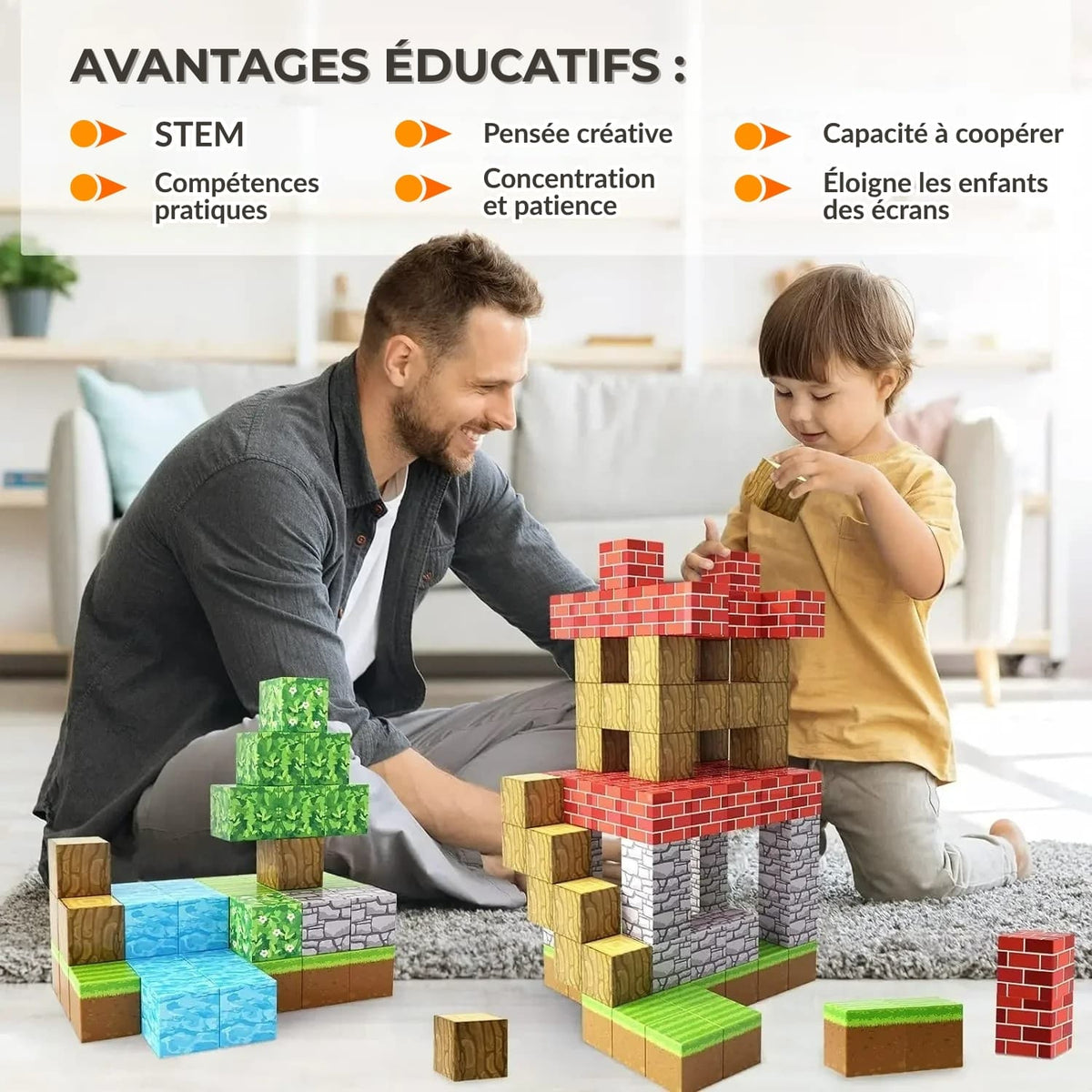 Bloc Magnétique de construction 100pcs