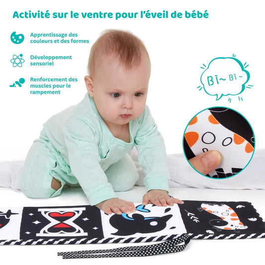 Livre sensoriels en tissu pour bébé de 0 à 36 mois