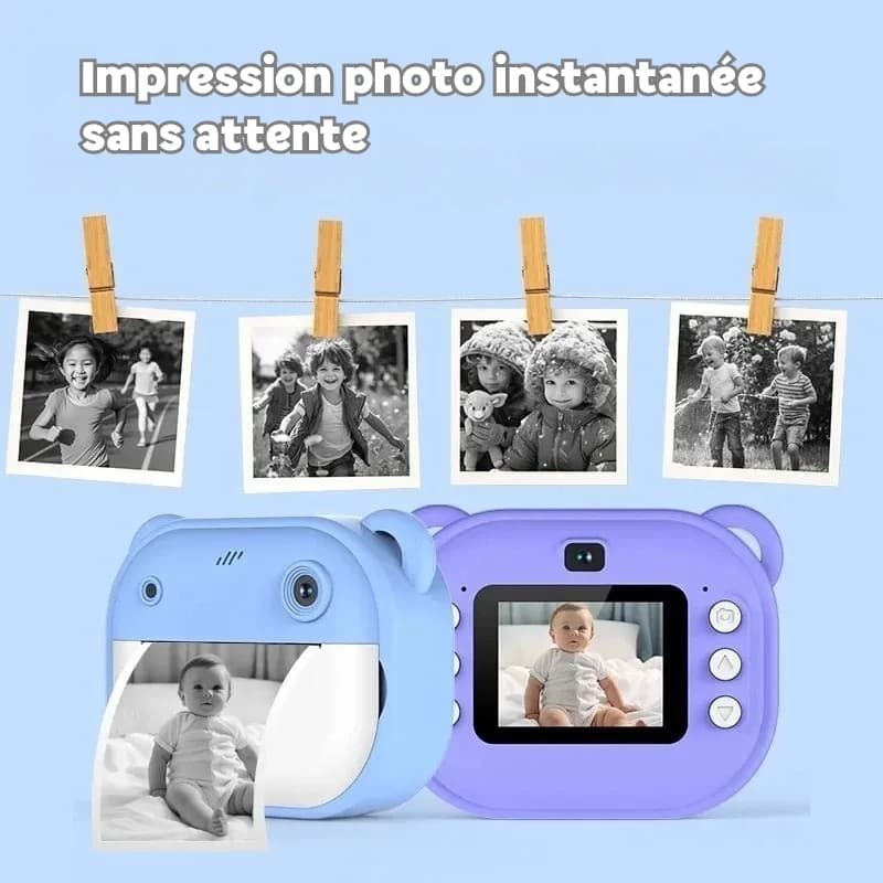 Appareil photo instantané enfant avec impression thermique et fonction vidéo dessin