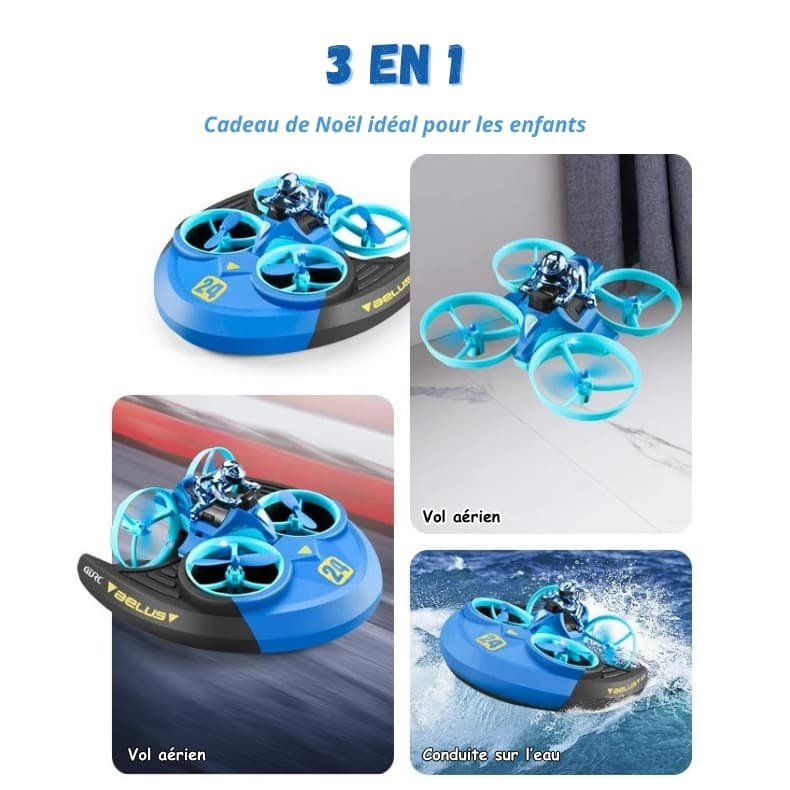 Drone Enfant 8 ans Amphibie 3 en 1