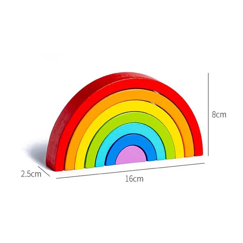 Arc en ciel Montessori en bois - 7 pièces
