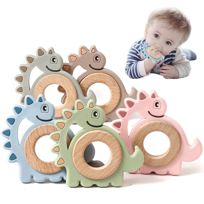 Anneau de dentition Montessori en bois pour bébé