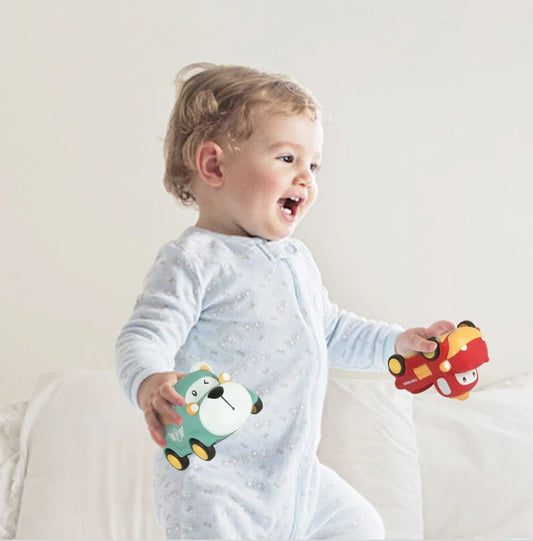 Voiture jouet Montessori en caoutchouc pour enfants