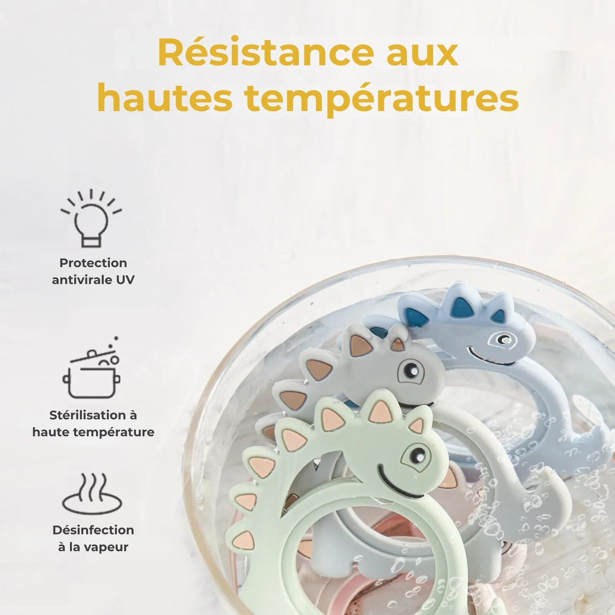 Anneau de dentition Montessori en bois pour bébé