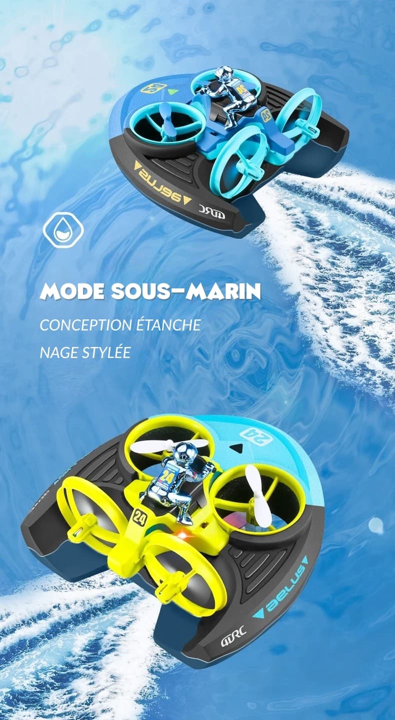 Drone Enfant 8 ans Amphibie 3 en 1