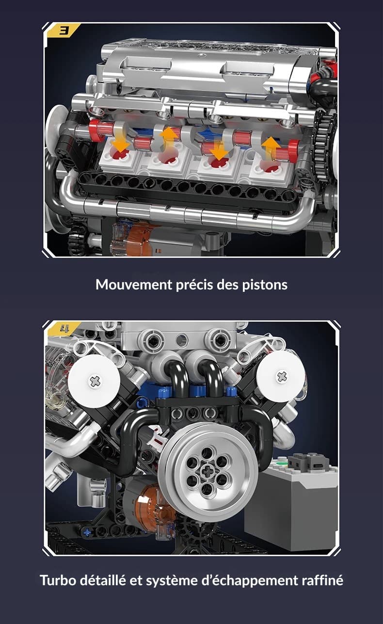 Mini Moteur V8 Thermique à Monter