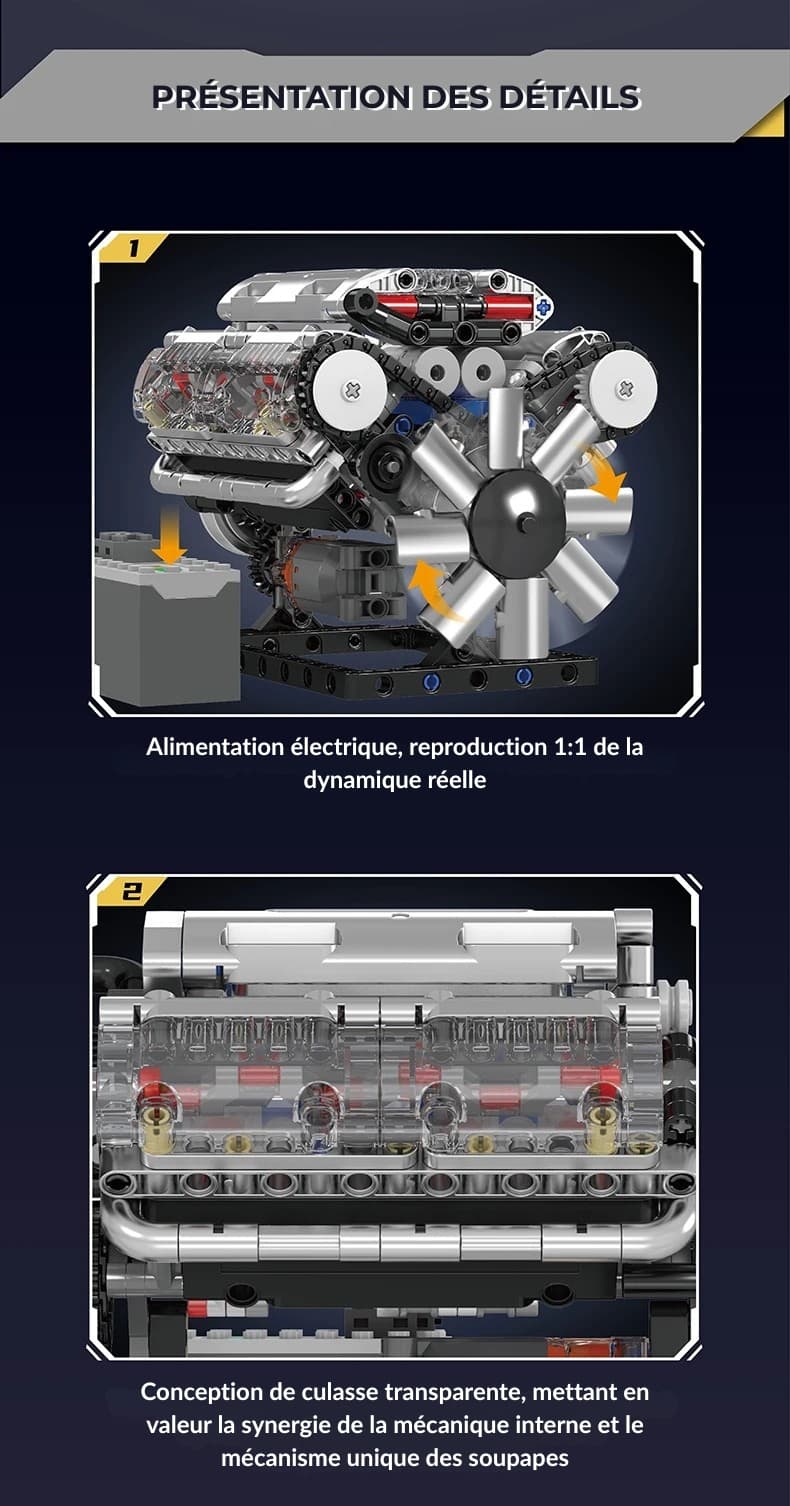 Mini Moteur V8 Thermique à Monter