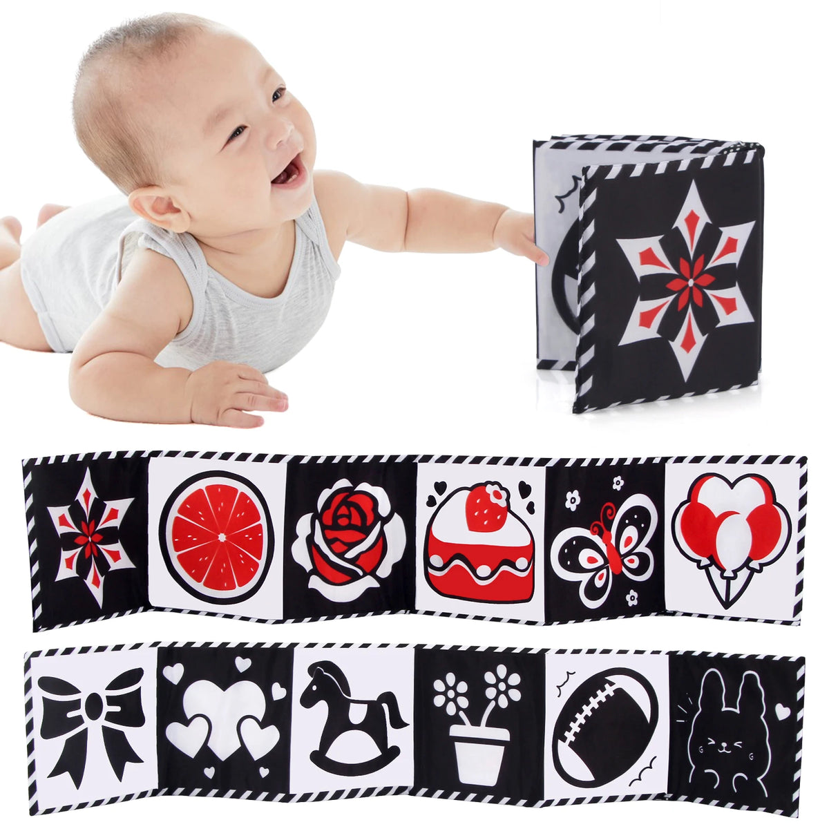Livre sensoriels en tissu pour bébé de 0 à 36 mois