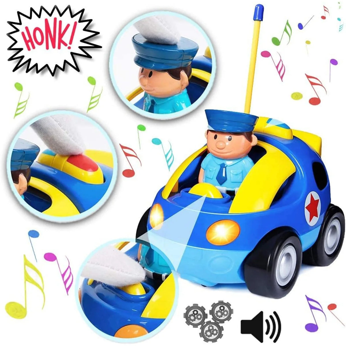 Voiture de police télécommandée pour bébé