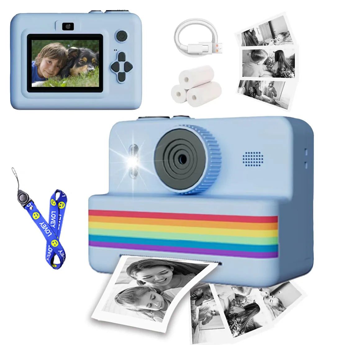 Appareil photo instantané pour enfants – imprimante intégrée et écran LCD