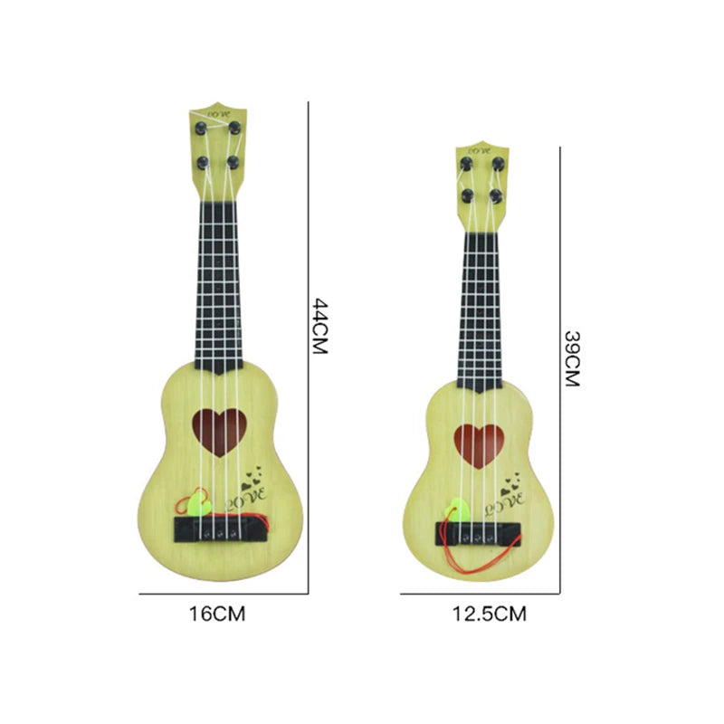 Mini guitare 4 cordes à motif cœur