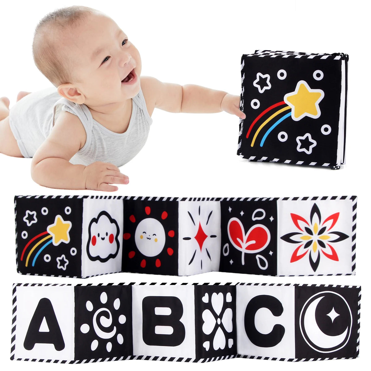 Livre sensoriels en tissu pour bébé de 0 à 36 mois