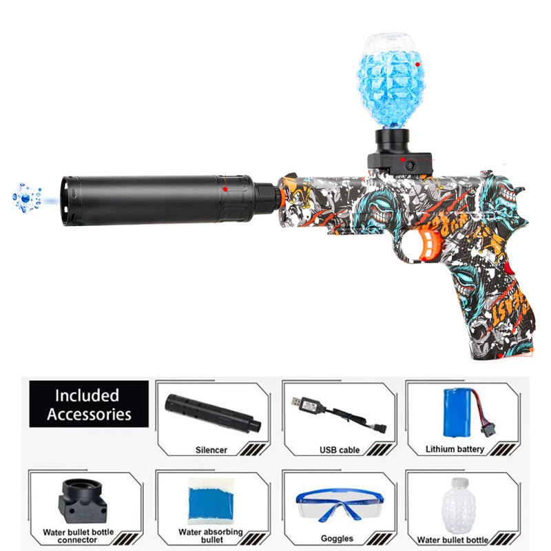 Pistolet à Orbeez souple électrique à billes en gel pour enfants