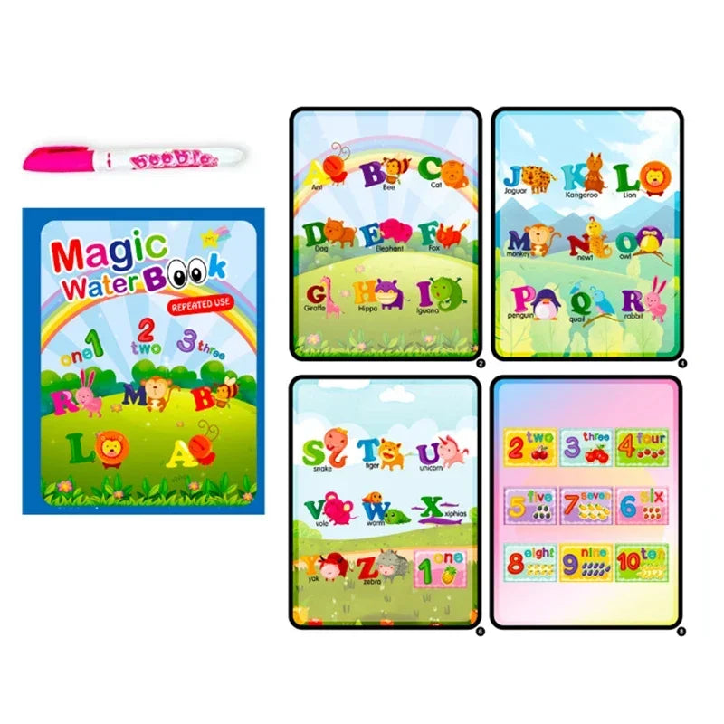 Livre Montessori de coloriage magique avec stylo à eau pour apprendre les couleurs