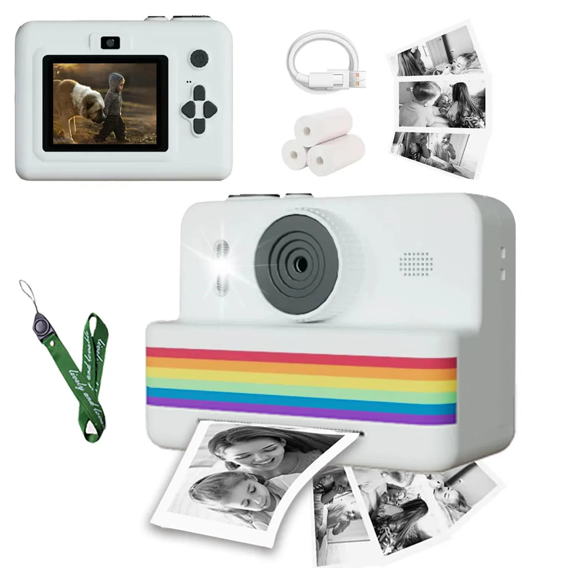 Appareil photo instantané pour enfants – imprimante intégrée et écran LCD