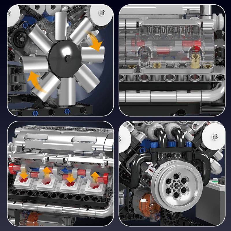 Mini Moteur V8 Thermique à Monter
