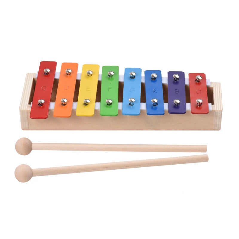 Xylophone en bois et touches colorées