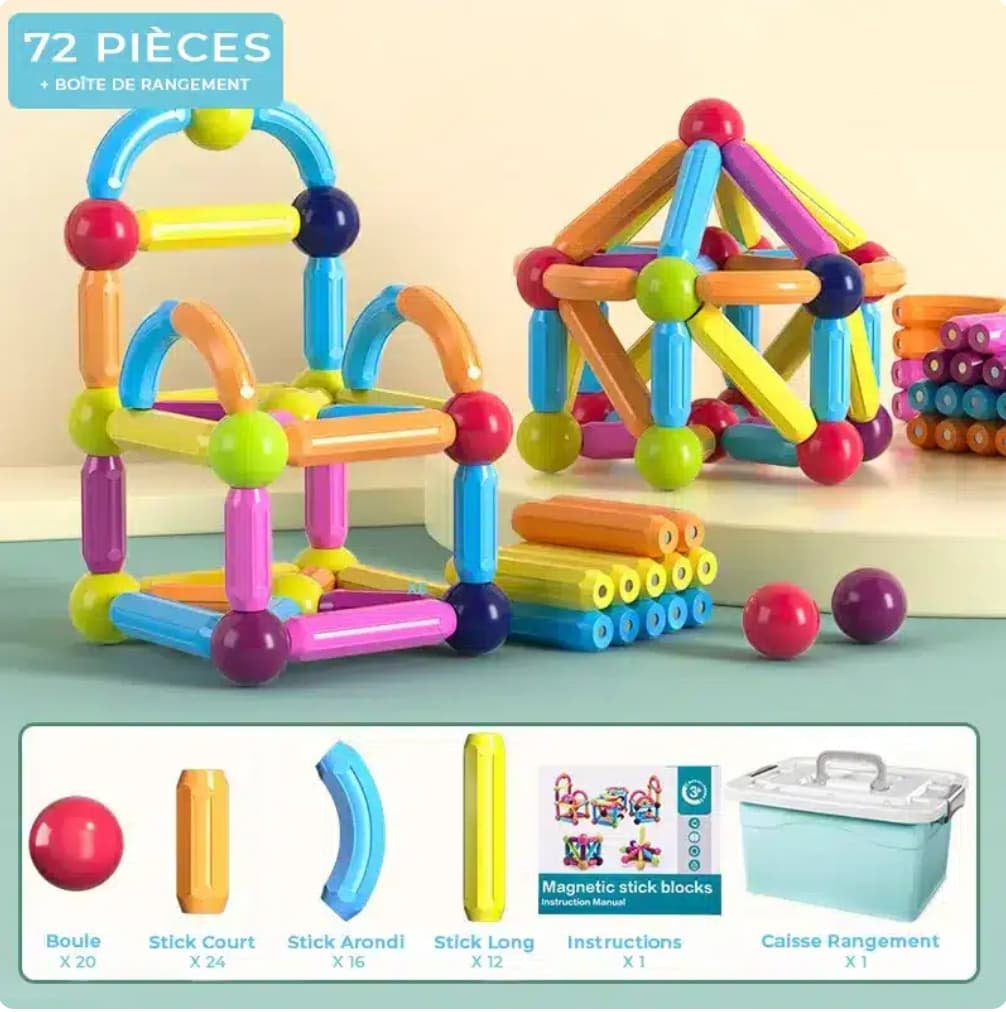 Jeu de Construction Magnétique pour Enfants
