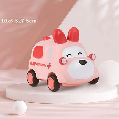 Voiture jouet Montessori en caoutchouc pour enfants