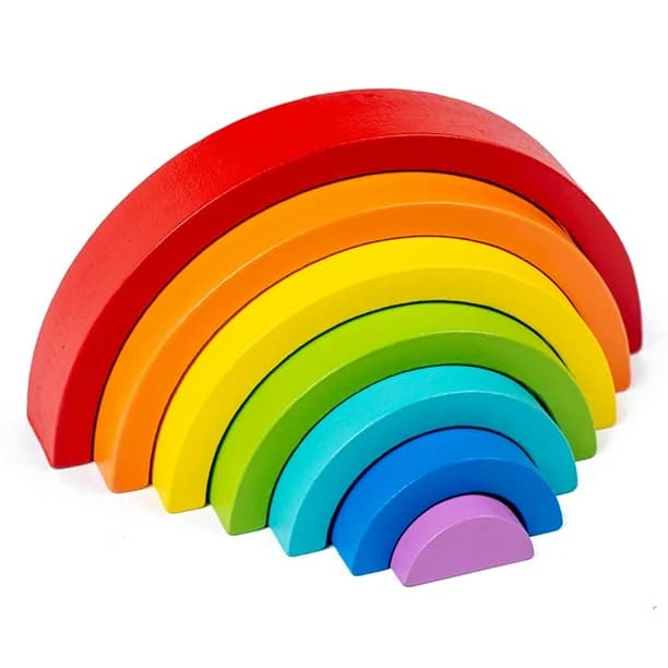 Arc en ciel Montessori en bois - 7 pièces