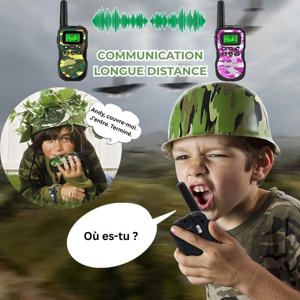 Talkie-walkie enfant à motif camouflage