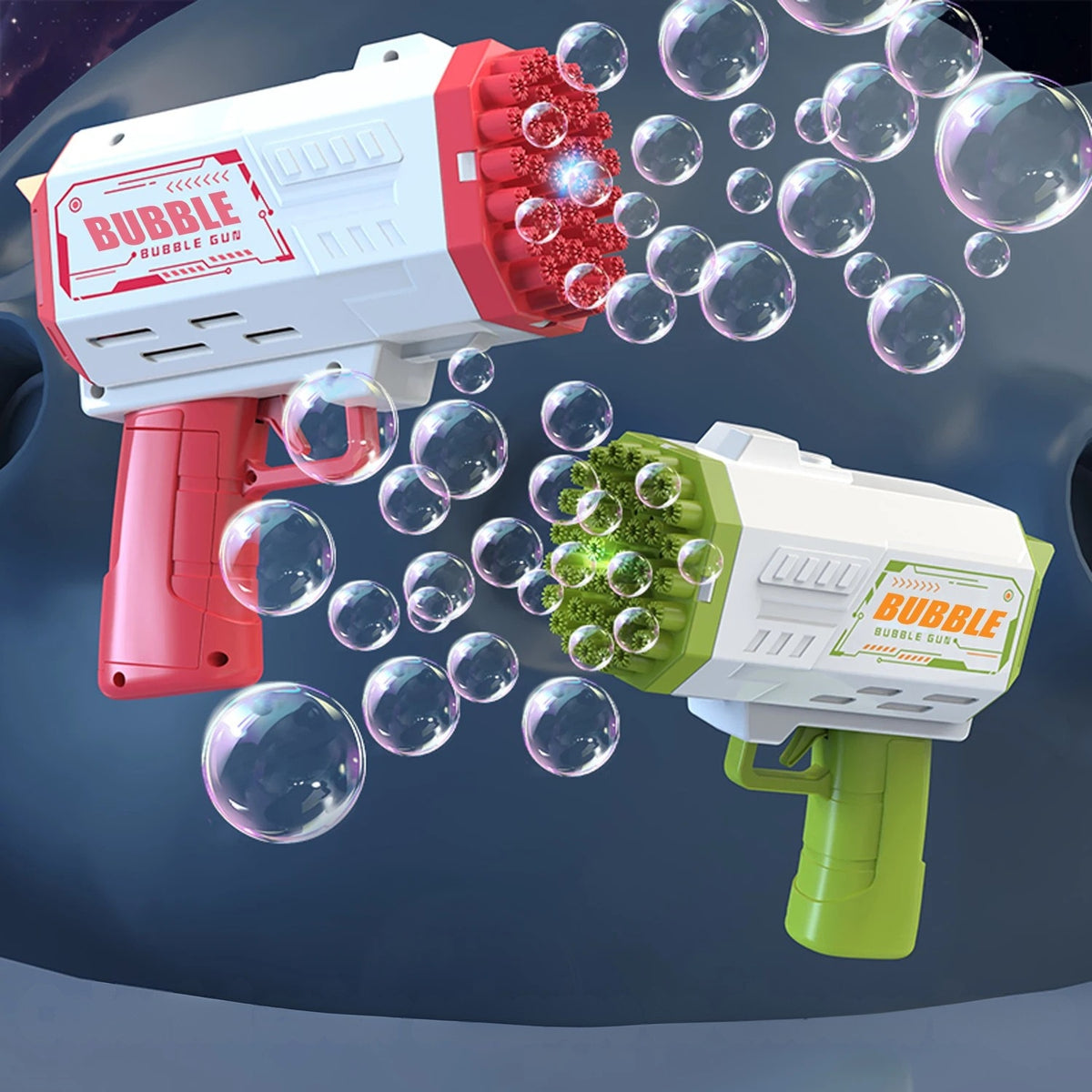 Magic Bubble Bazooka – Propulseur magique de bulles colorées rechargeable