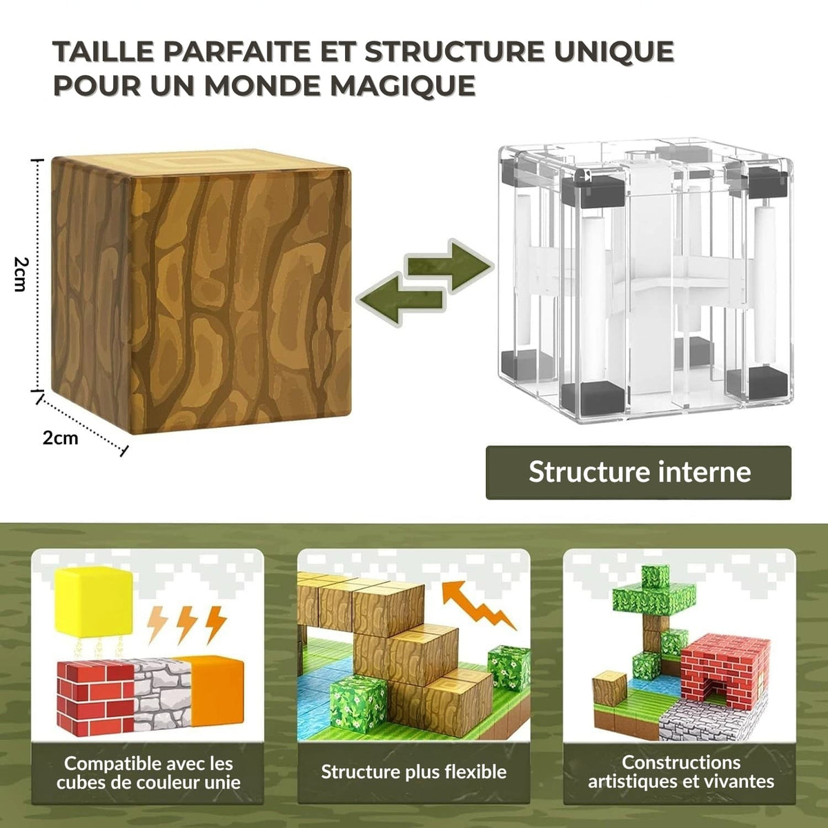 Bloc Magnétique de construction 100pcs