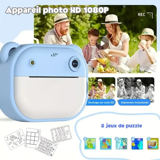 Appareil photo instantané enfant avec impression thermique et fonction vidéo dessin