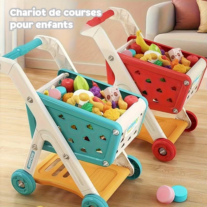 Chariot de course garni supermarché