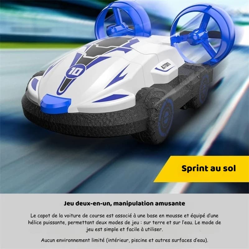 Voiture amphibie télécommandée pour enfants Jaune