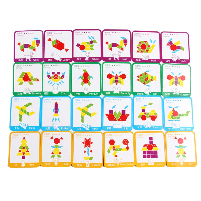 Jeux Montessori Puzzle en bois pour apprendre les formes pour enfants 155pcs