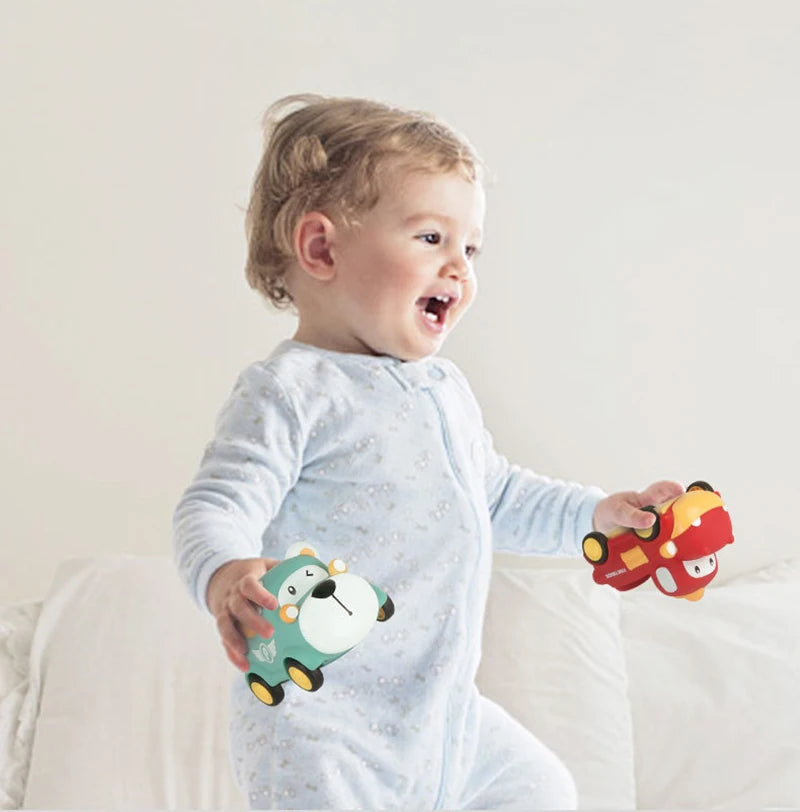 Voiture jouet Montessori en caoutchouc pour enfants