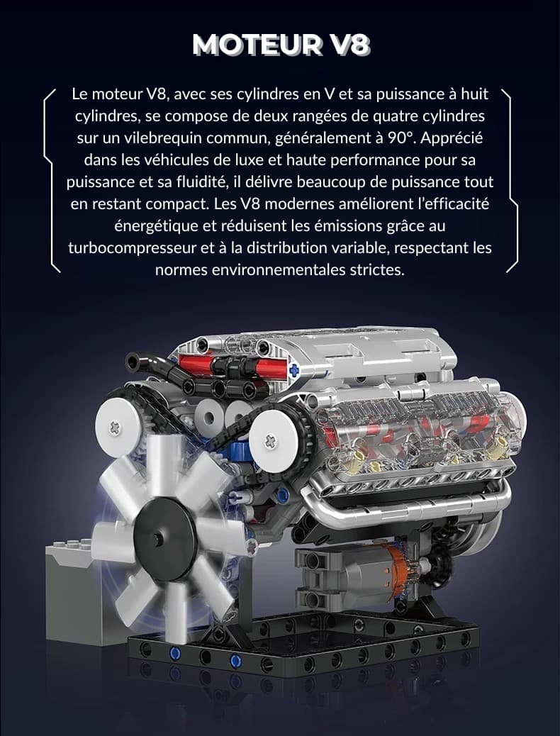 Mini Moteur V8 Thermique à Monter