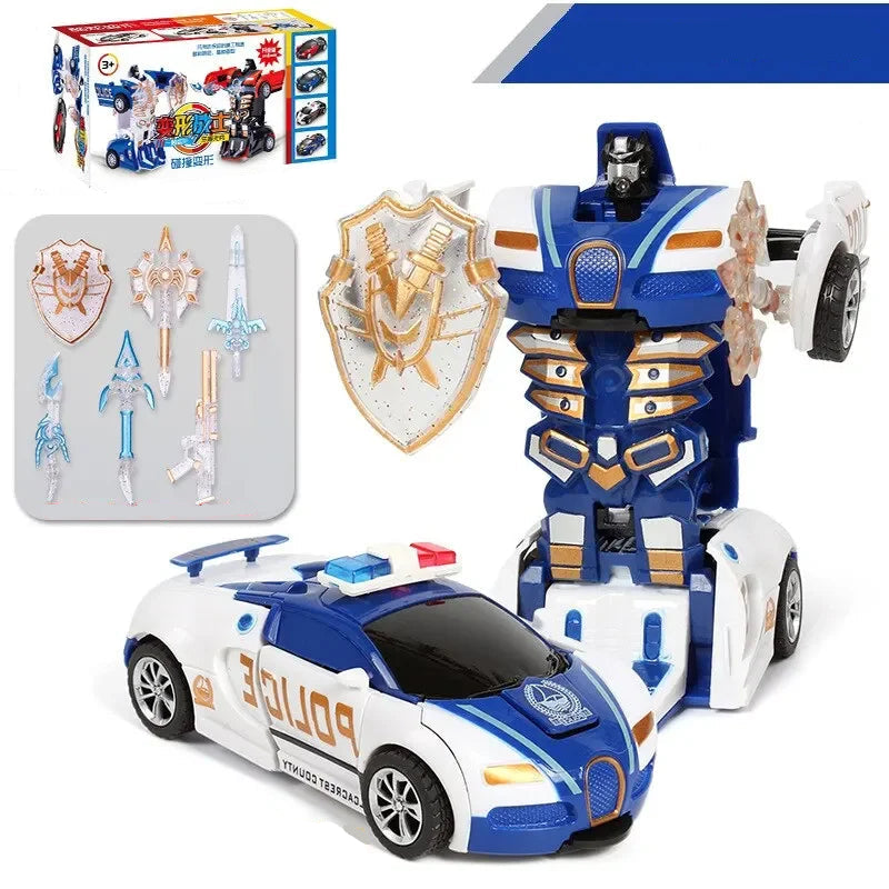 Jouet Transformachine voiture de police pour enfant