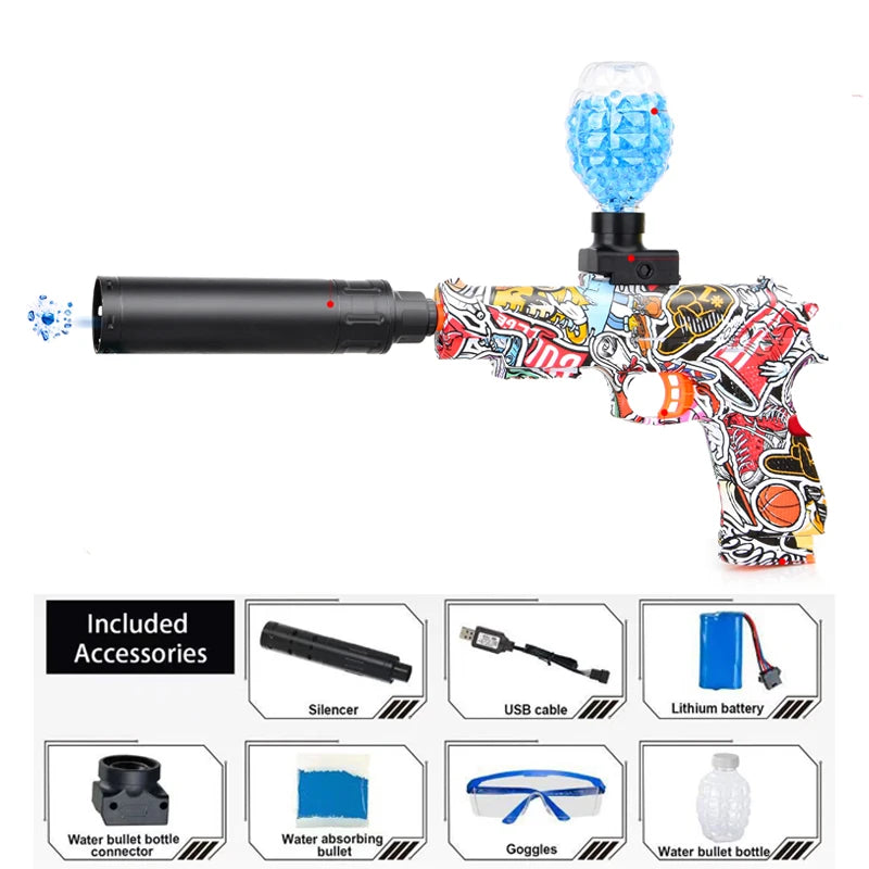 Pistolet à Orbeez souple électrique à billes en gel pour enfants