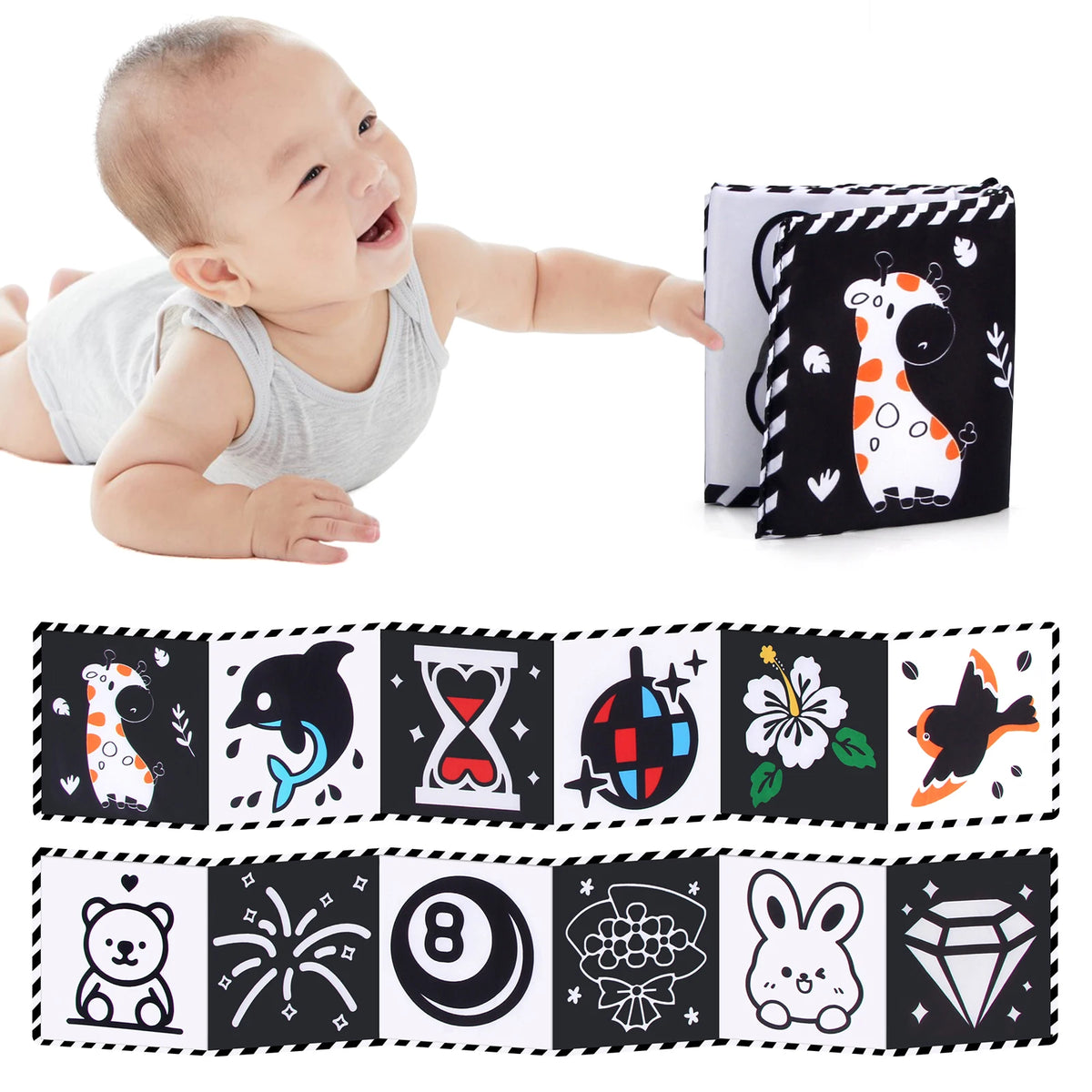Livre sensoriels en tissu pour bébé de 0 à 36 mois