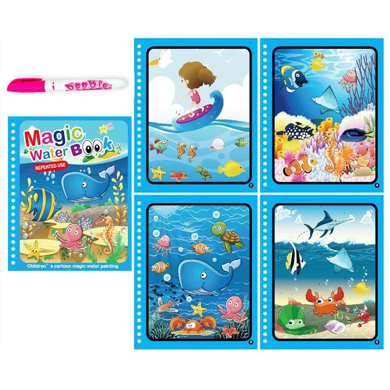 Livre Montessori de coloriage magique avec stylo à eau pour apprendre les couleurs