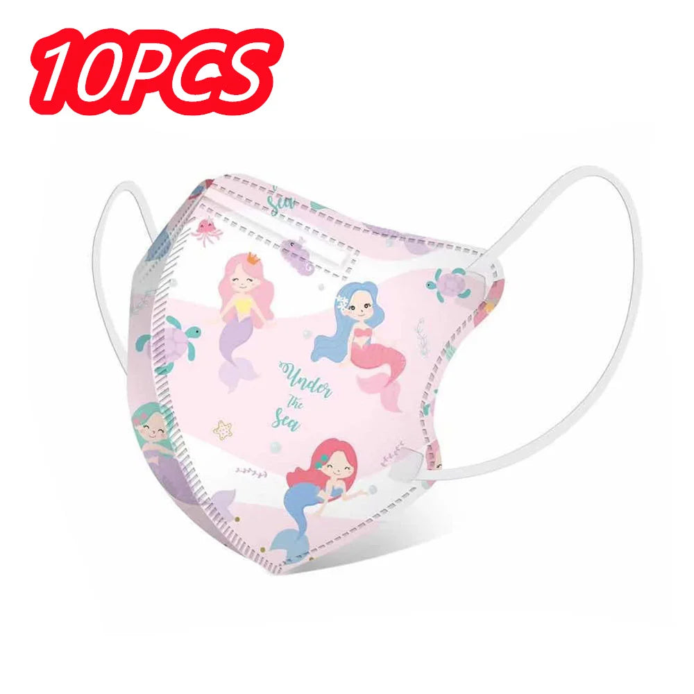 Masque en coton à motif animal pour enfant lot de 10 - filtre à 4 couches