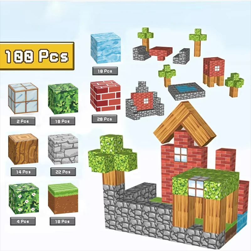 Bloc Magnétique de construction 100pcs